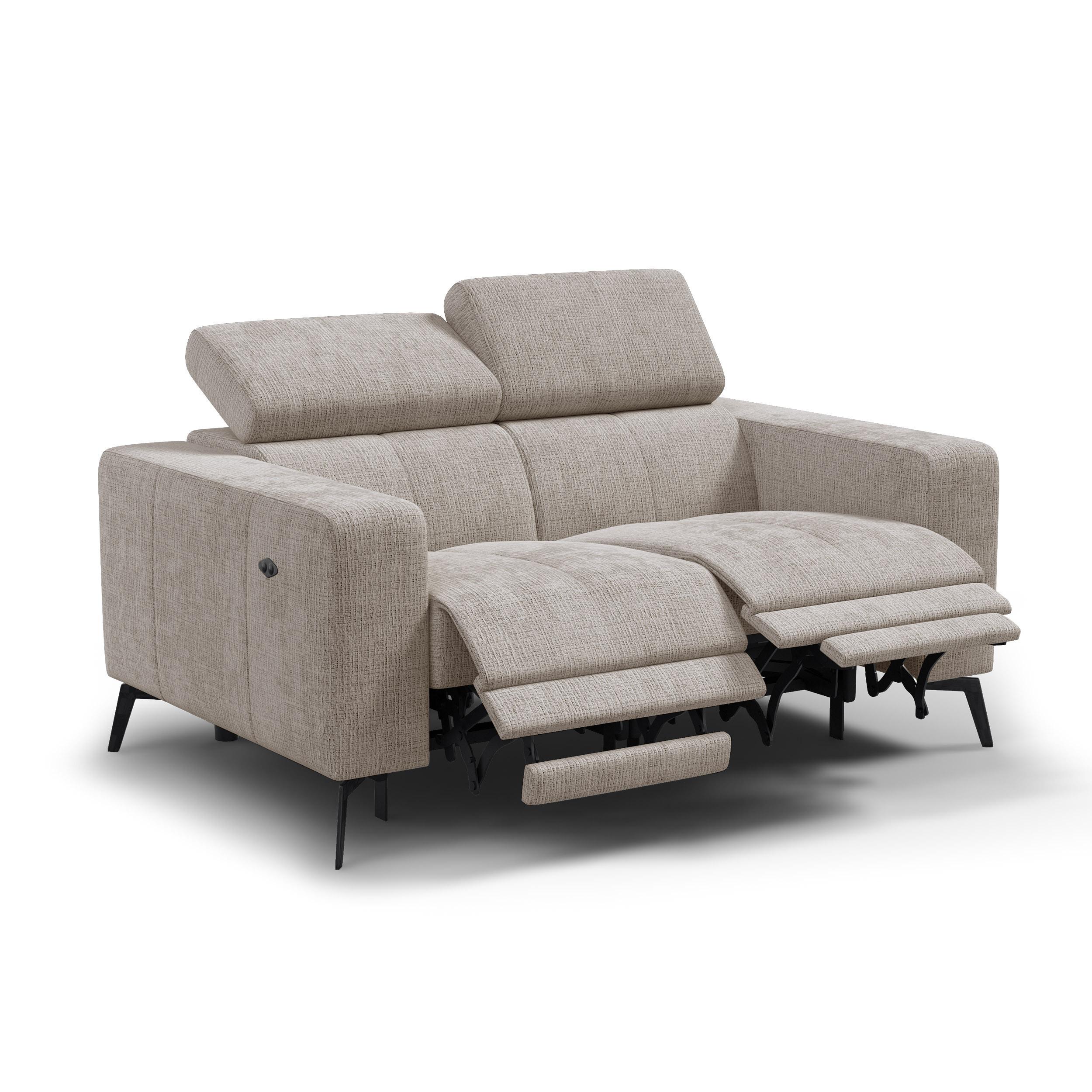 RELAXSOFA MORELLO 2-Sitzer, beige, 2 x Relax Zero Gravity - Beige, Holz/Textil (164/82/103cm) - Wozimo