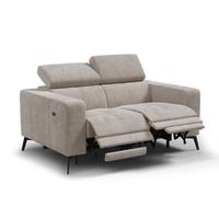 RELAXSOFA MORELLO 2-Sitzer, beige, 2 x Relax Zero Gravity - Beige, Holz/Textil (164/82/103cm) - Wozimo
