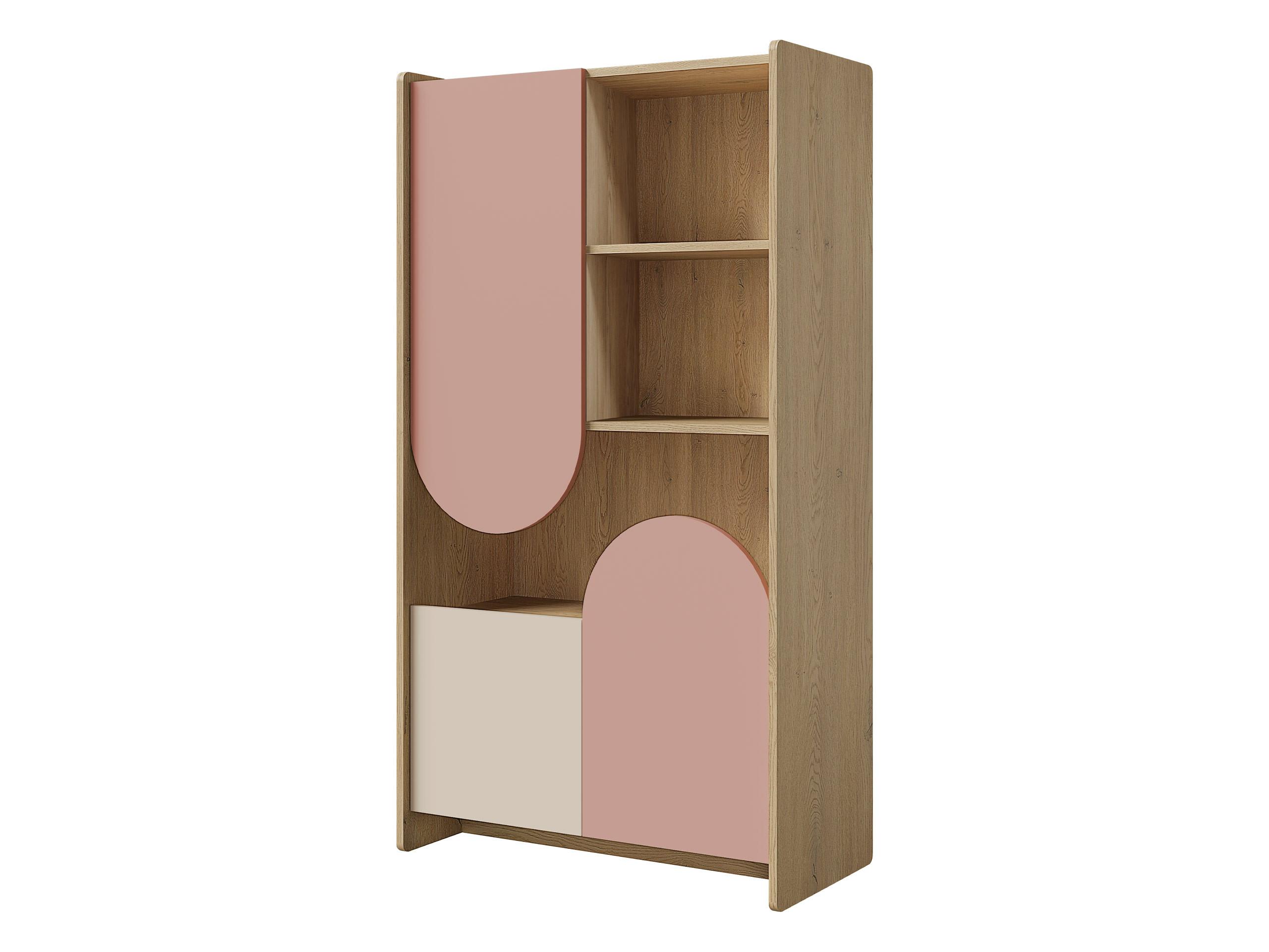 KINDERREGAL Lexi 3D 07 - Eichefarben/Rosa, Holzwerkstoff (84/151/40cm) - MIRJAN24