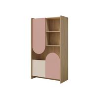 KINDERREGAL Lexi 3D 07 - Eichefarben/Rosa, Holzwerkstoff (84/151/40cm) - MIRJAN24