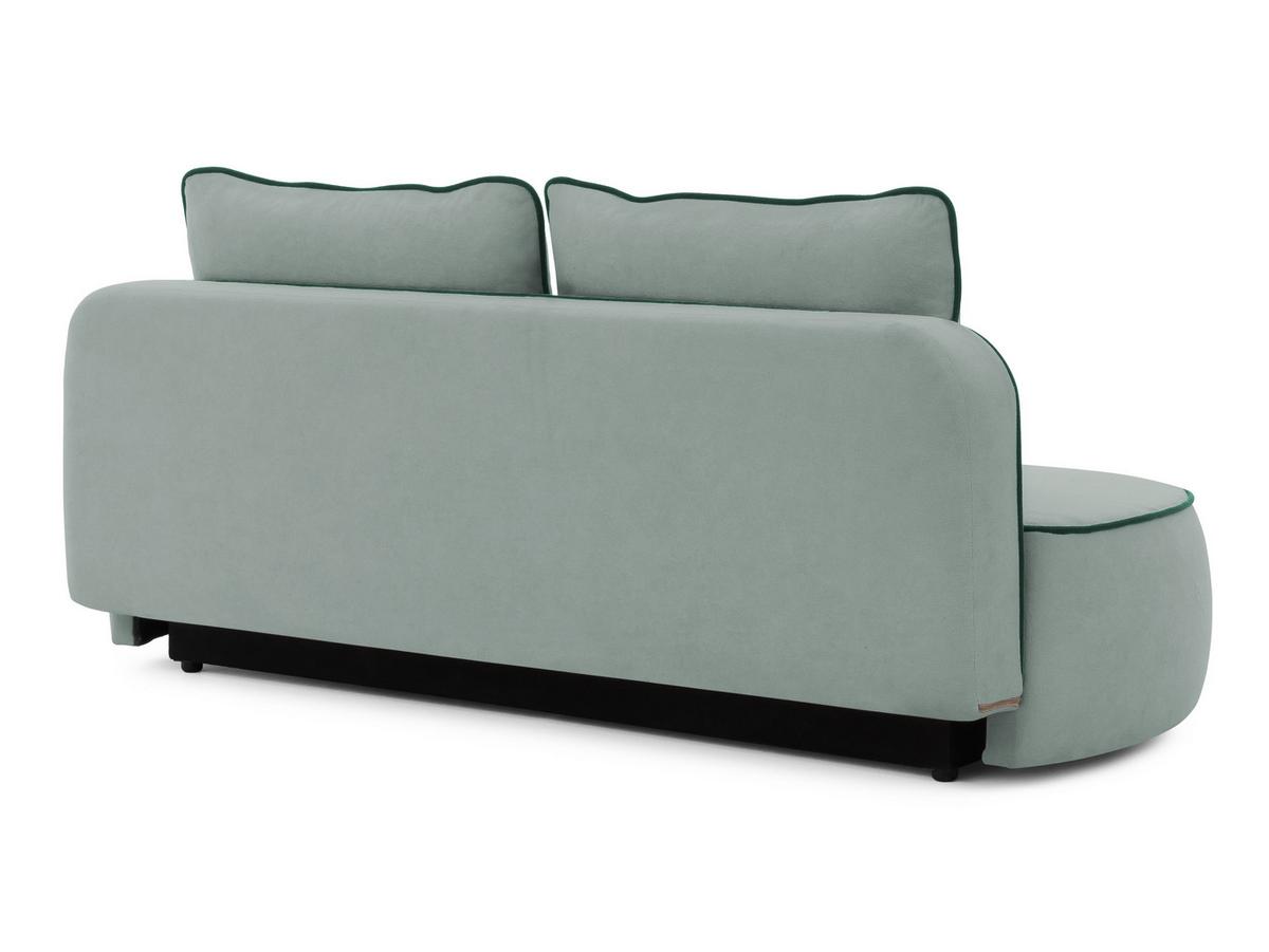 KINDERSOFA Vero im modernen und abgerundeten Design mit Schlaffunktion und Bettkasten aus Blaugrau Plüschstoff mit petrolfarbener Paspel - Blaugrau/Schwarz, Holz/Kunststoff (210/90/98cm) - S-Style Möbel