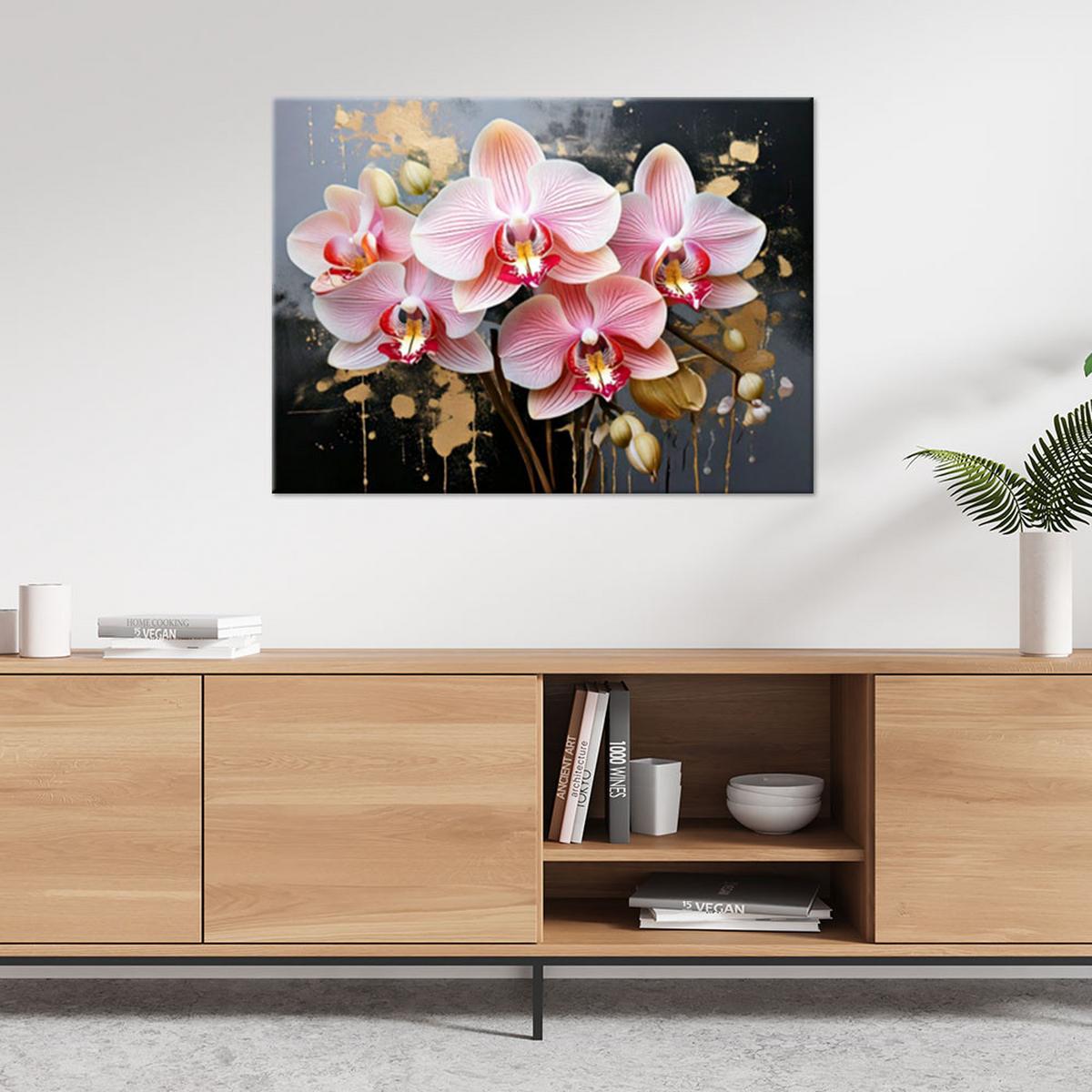 LEINWANDBILD Blumen 60x40cm - Rosa, Textil (60/40cm) - Feeby