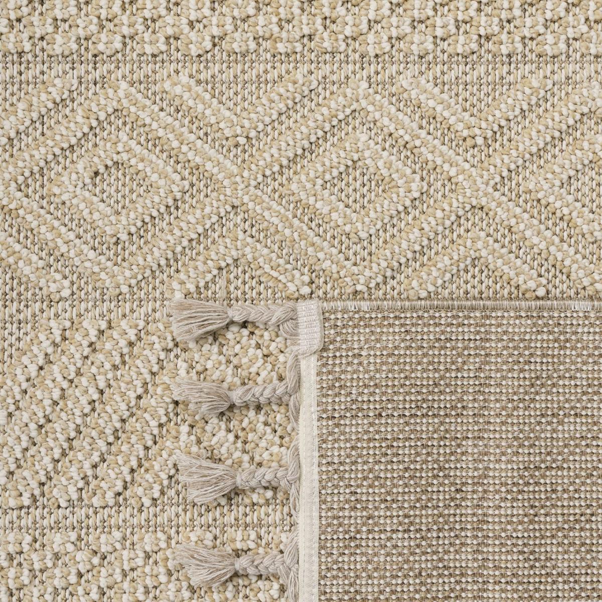 KURZFLORTEPPICH, mit Struktur, Florhöhe 7 mm, Creme, 80 x 150 cm - Beige, Textil (150/80cm) - KADIMA DESIGN
