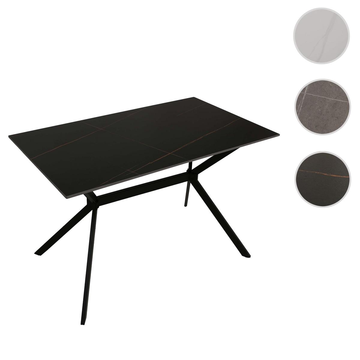 ESSZIMMERTISCH eckig Schwarz - Schwarz, Stein (70/120/76cm) - MCW
