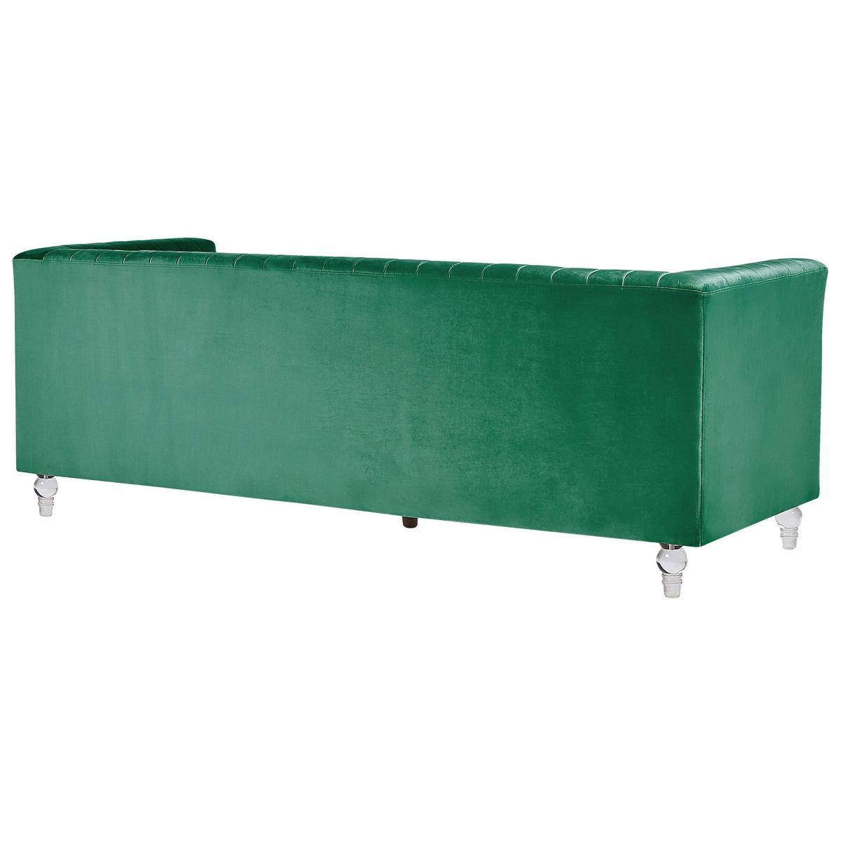 3-SITZER-SOFA Samtstoff Grün Arvika - Grün, Textil (204/75/78cm) - Beliani