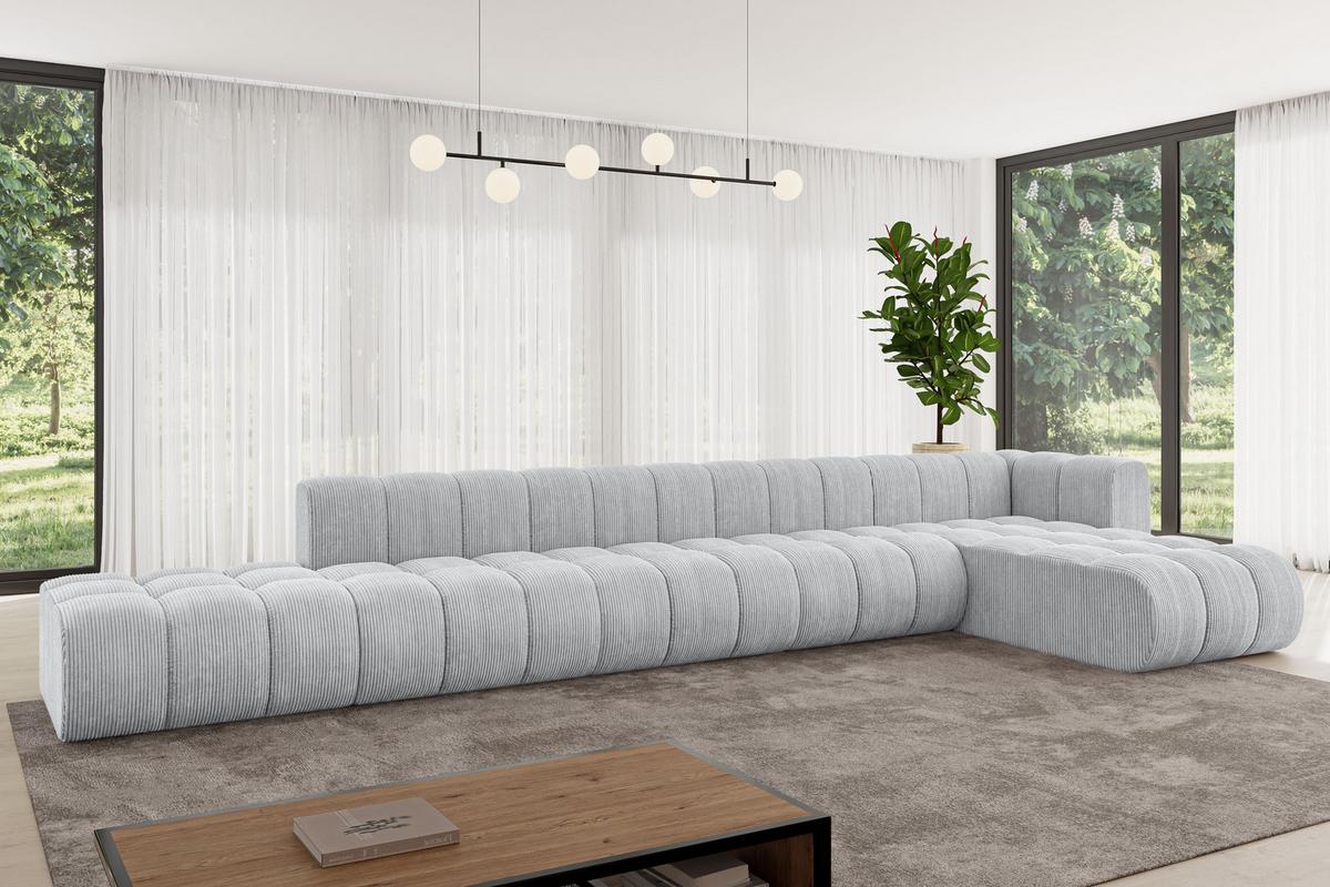 ECKSOFA modulares Sofa Zuvon-L3 - 478x177x70 cm Grau - Grau, Holzwerkstoff/Textil (478/177cm) - ALTDECOR