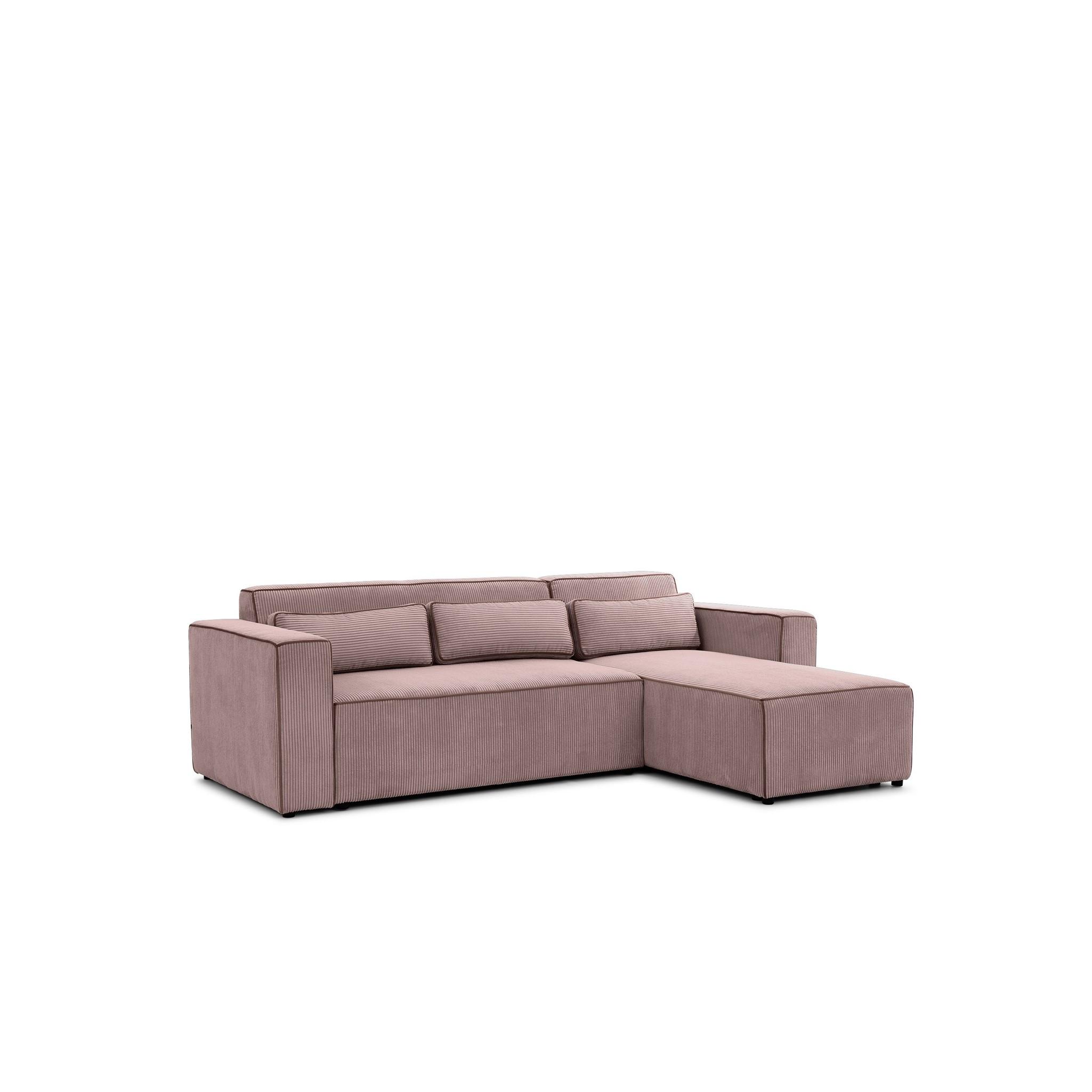 ECKSOFA Schlafsofa Waldo In Poso - Altrosa, Holzwerkstoff/Textil (260/173cm) - Fun Möbel