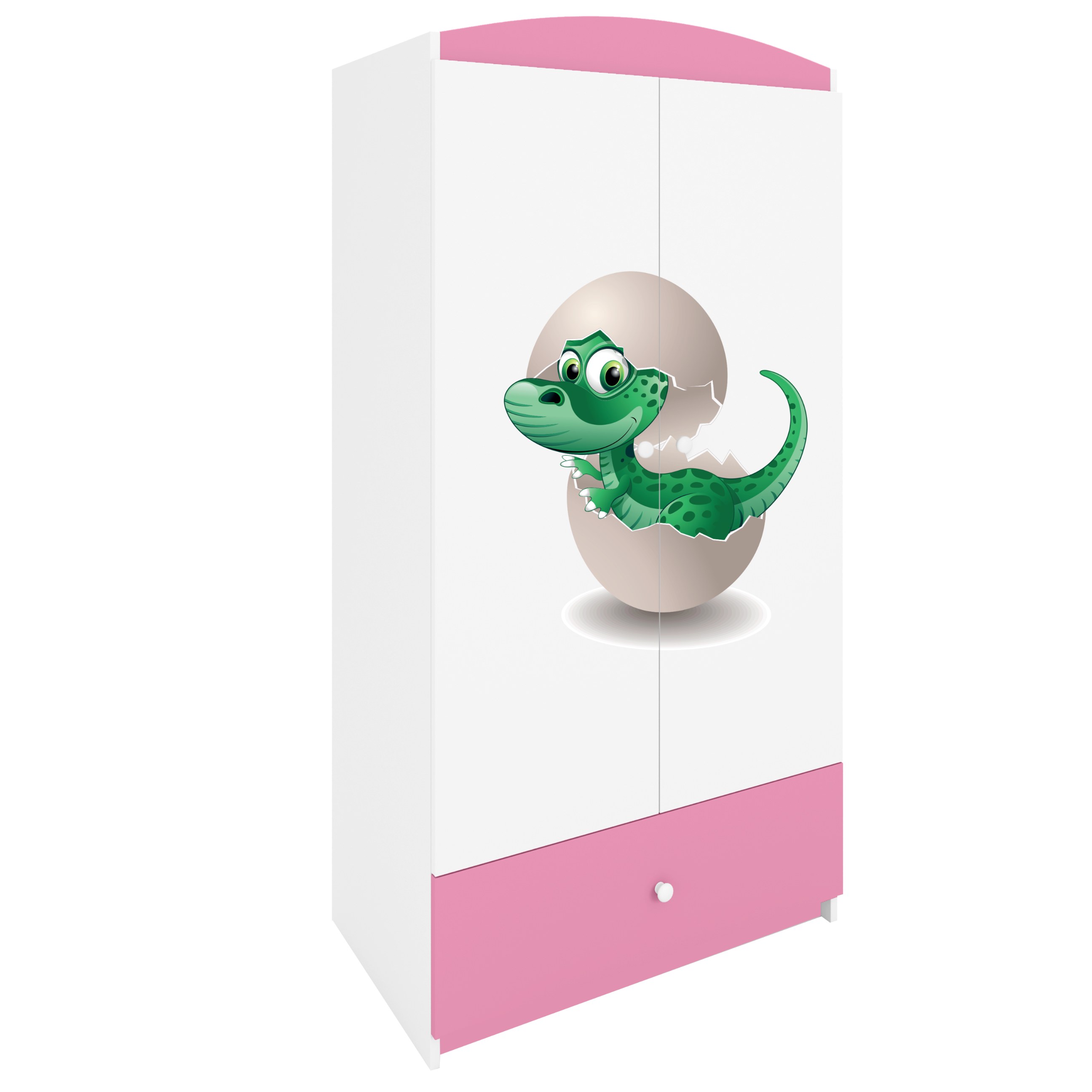 KINDERKLEIDERSCHRANK Kleiner Dino - Hellrosa, Holzwerkstoff (90/175/52cm) - RAUMHIRSCH FURNITURE