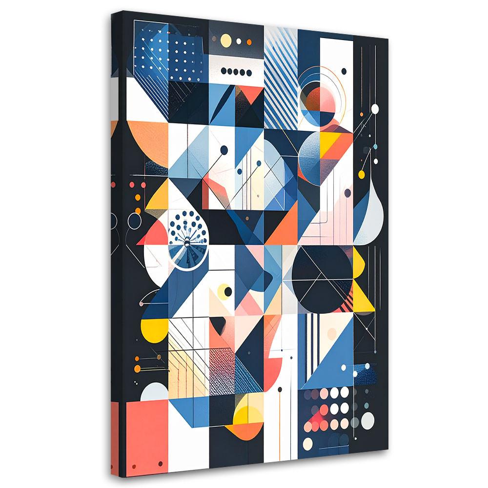 LEINWANDBILD Abstraktion im Bauhaus-Stil 60x90cm - Multicolor, Textil (60/90cm) - Feeby