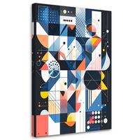 LEINWANDBILD Abstraktion im Bauhaus-Stil 60x90cm - Multicolor, Textil (60/90cm) - Feeby