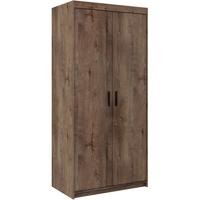DREHTÜRENSCHRANK Elena mit 2 Türen, ohne Spiegel, Eiche Geölt - Eichefarben, Holzwerkstoff (90/190/53cm) - Beautysofa