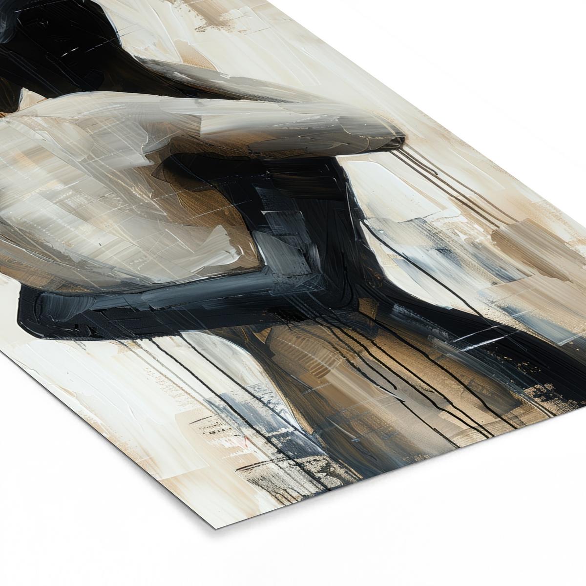 POSTER MIT RAHMEN Abstrakt - Liebe - Schwarz und weiß - Modern Bilderleiste 80x120 cm - Schwarz, Papier (80/120cm) - MuchoWow