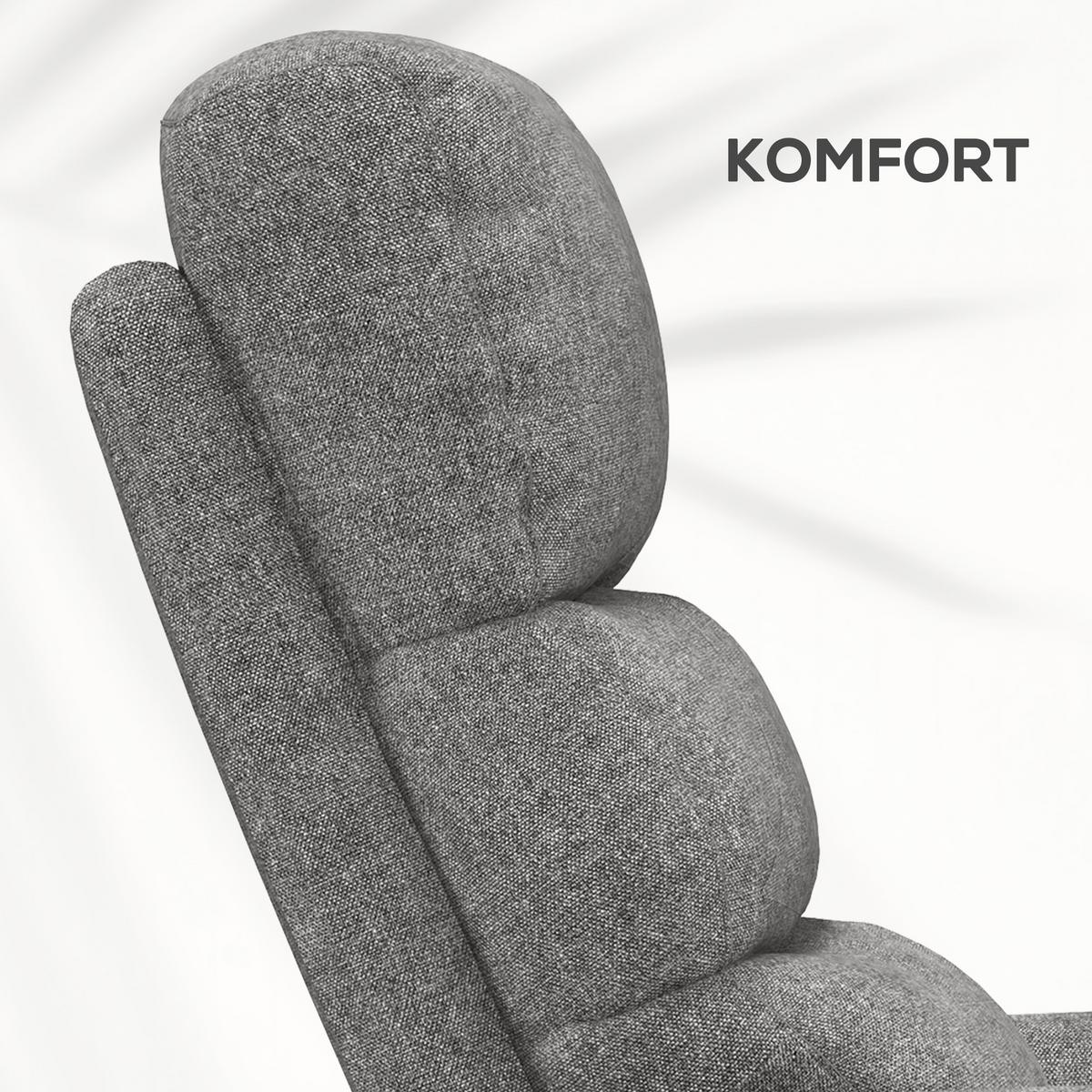 FERNSEHSESSEL mit Aufstehhilfe Elektrisch, Relaxsessel mit Liegefunktion Grau - Schwarz/Grau, Textil/Metall (90/96/66cm) - HOMCOM