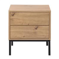 NACHTTISCH mit 2 Schubladen Holzdekor 45/40/50 cm - Eichefarben, Holzwerkstoff (40/50/47.5cm) - Calicosy
