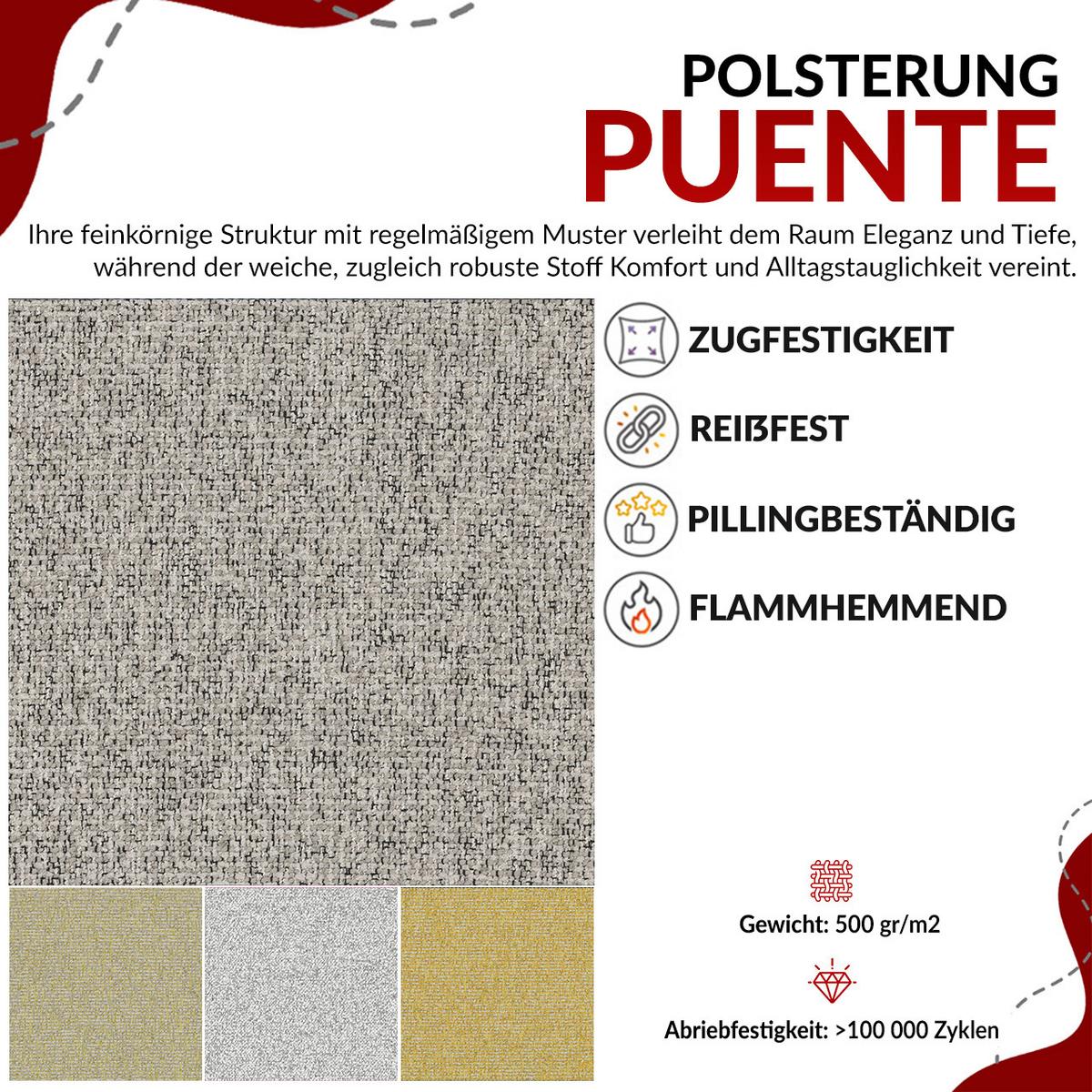 BOXSPRINGBETT NIRA KING 160/200 Beige Strukture - H3 - Beige, Holz/Textil (160/200cm) - MKS