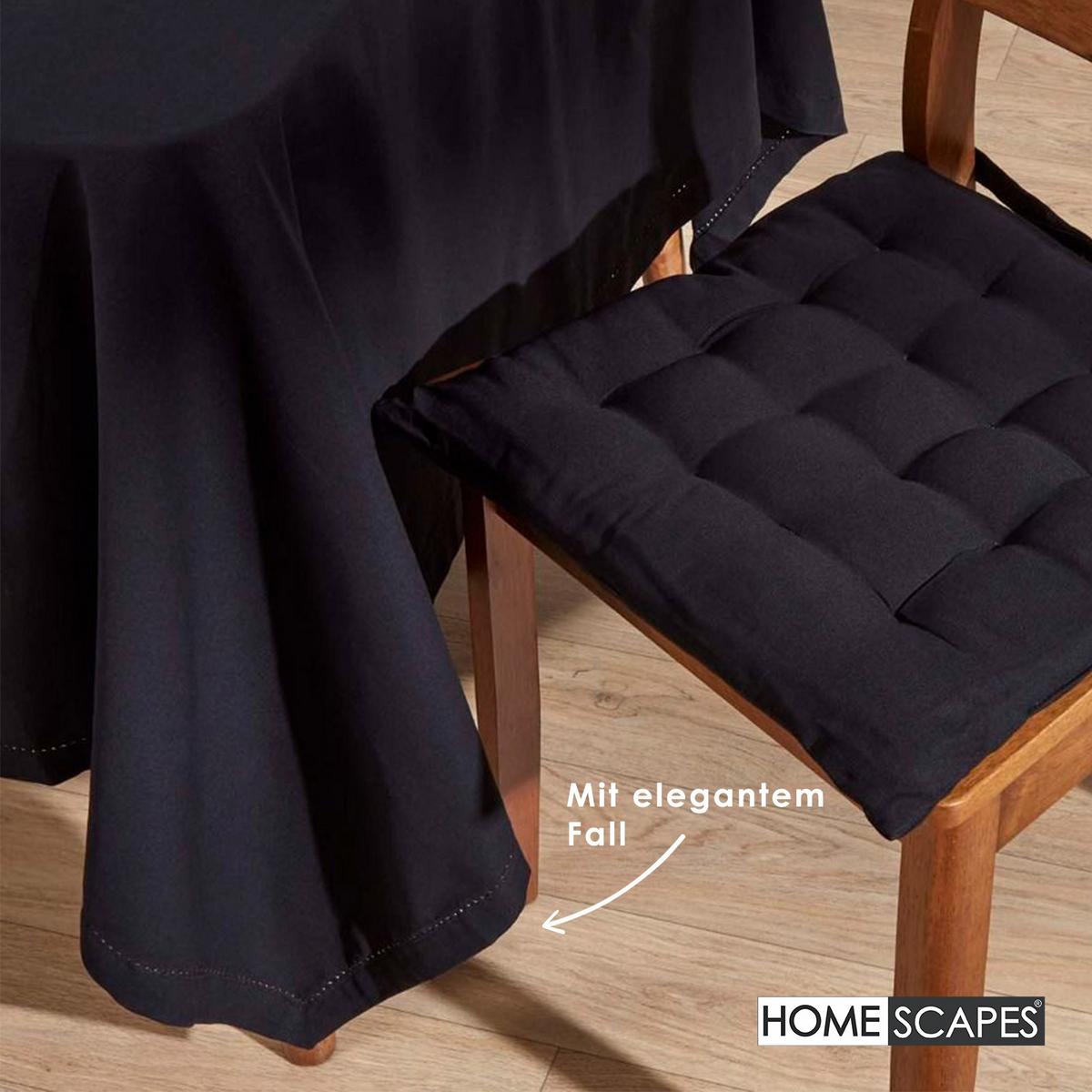 TISCHDECKE schwarz 137/137 cm, 100% Baumwolle - Schwarz, Textil (137/137cm) - Homescapes