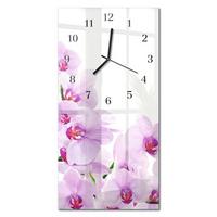 WANDUHR aus Glas 30x60 cm - Orchideen - Lila, Glas (30/60/0.4cm) - TULUP