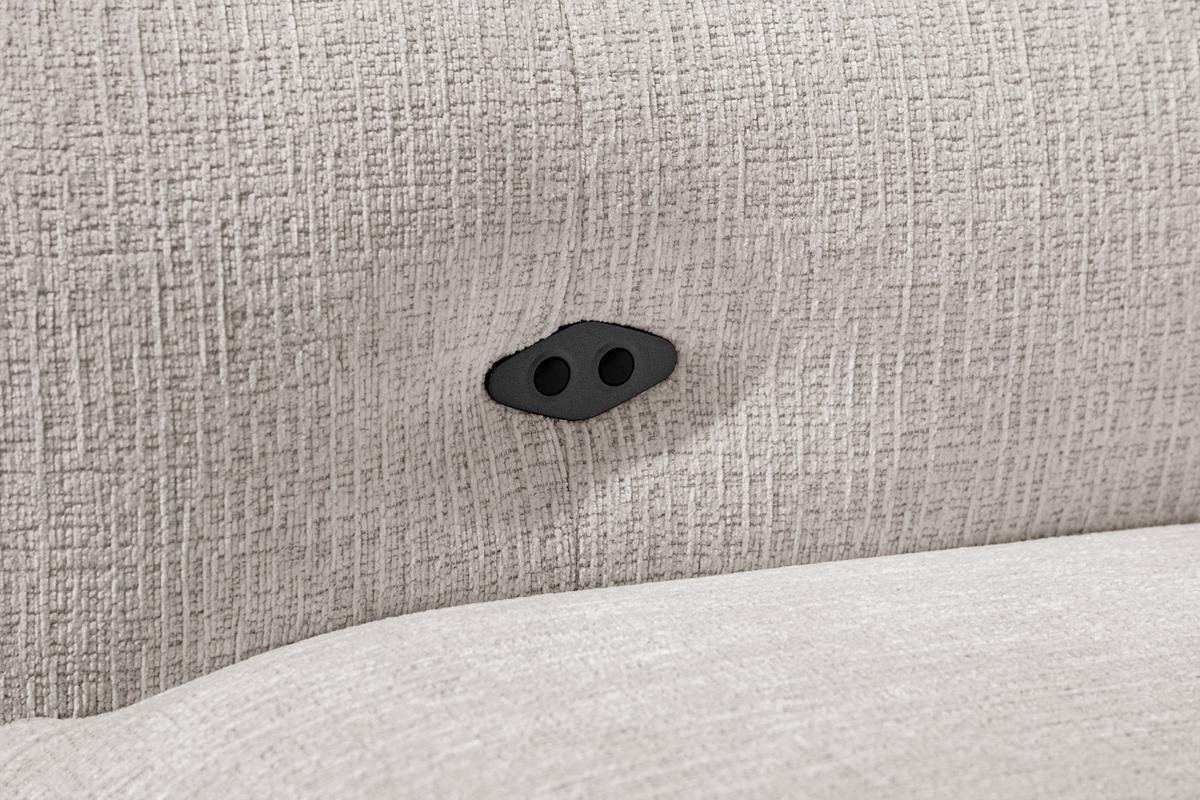ECKSOFA SVEN 3-Sitzer, 1 Relax XL, verstellbare Kopfstützen, creme - Creme/Schwarz, Holzwerkstoff/Textil (256/163cm) - Wozimo