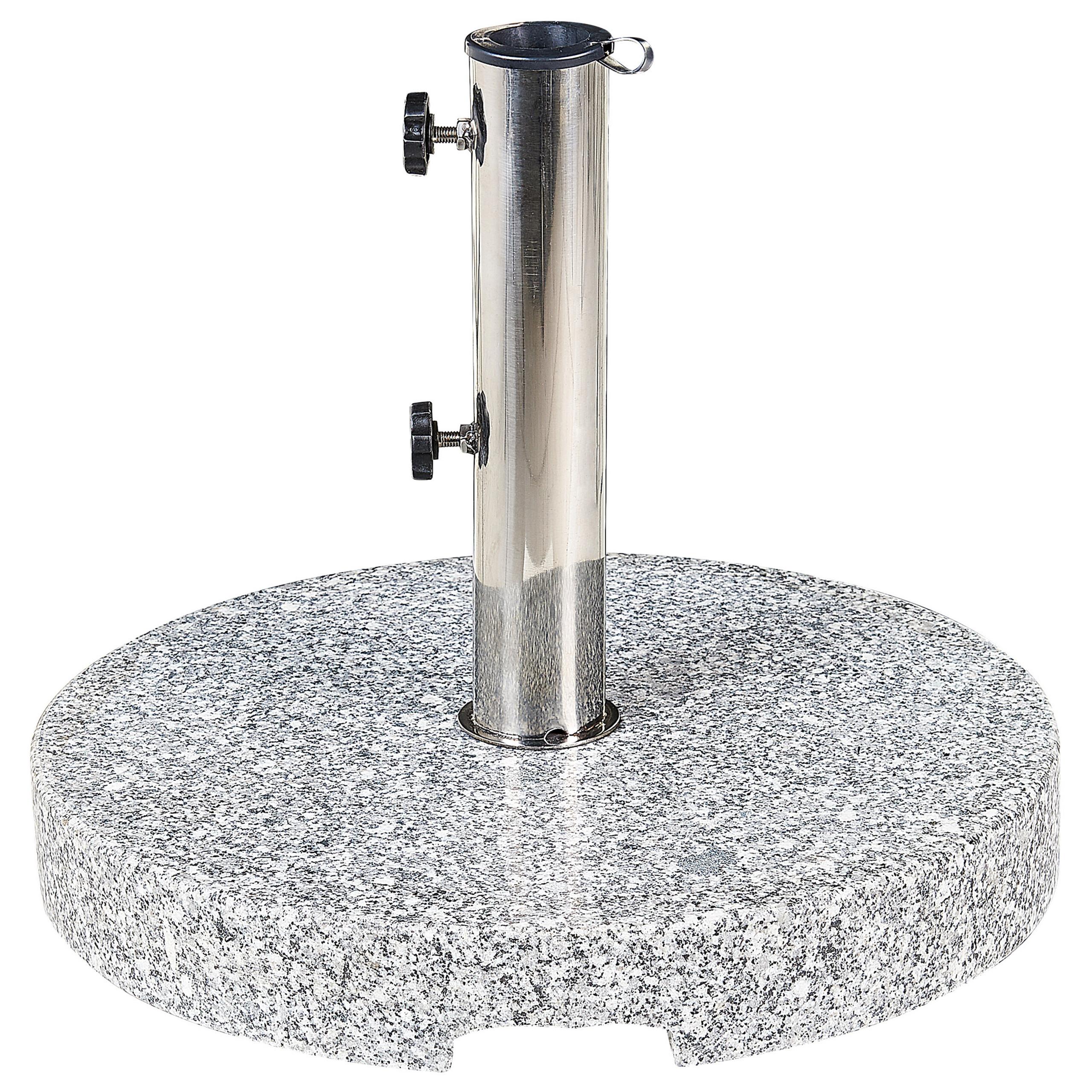 SONNENSCHIRMSTÄNDER Granit/Edelstahl grau 45 cm Ceggia - Grau, Stein (45/45cm) - Beliani