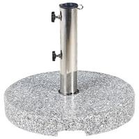 SONNENSCHIRMSTÄNDER Granit/Edelstahl grau 45 cm Ceggia - Grau, Stein (45/45cm) - Beliani