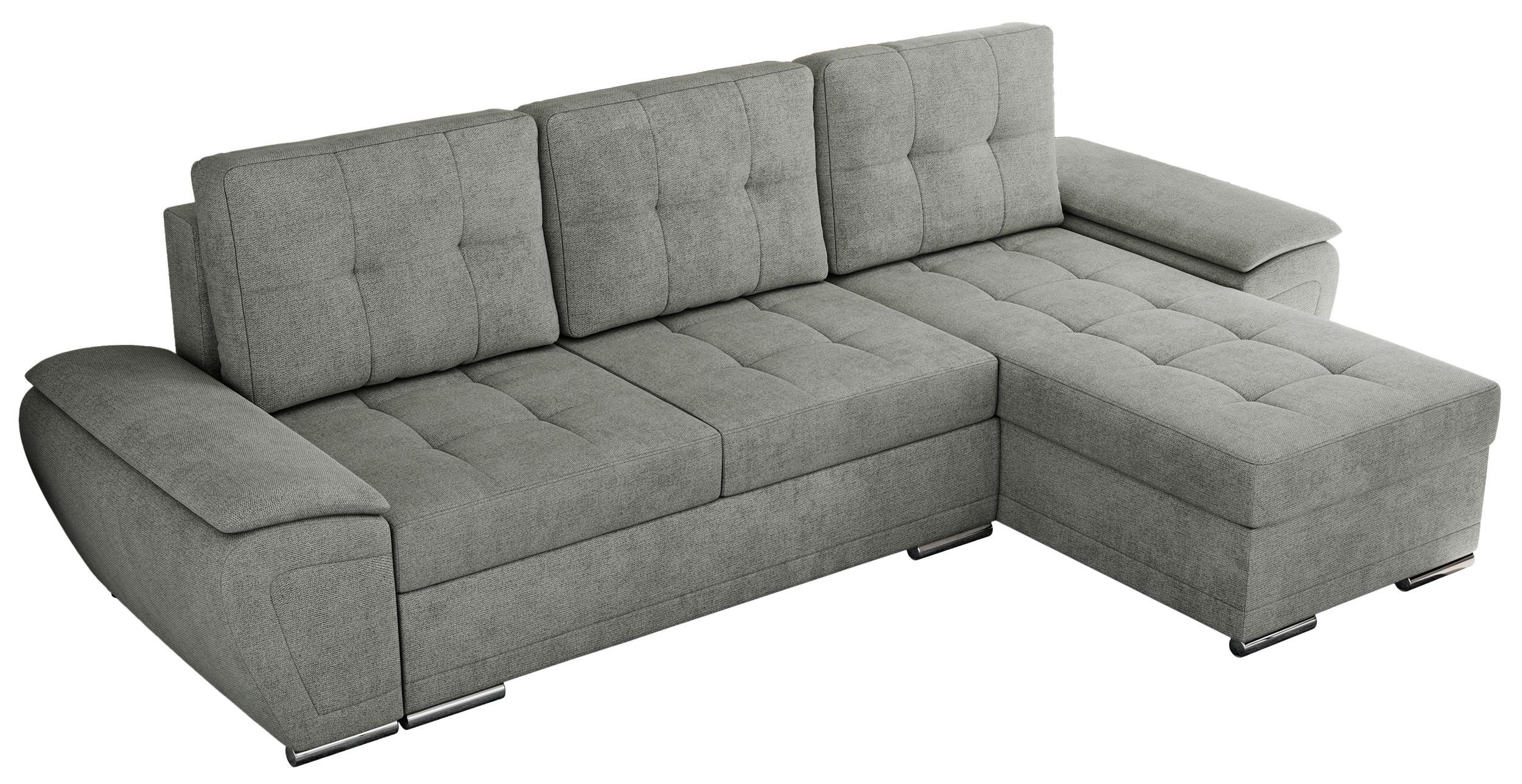 ECKSOFA UMBRIA L Grau Stukture - Grau, Textil (271/157cm) - MKS