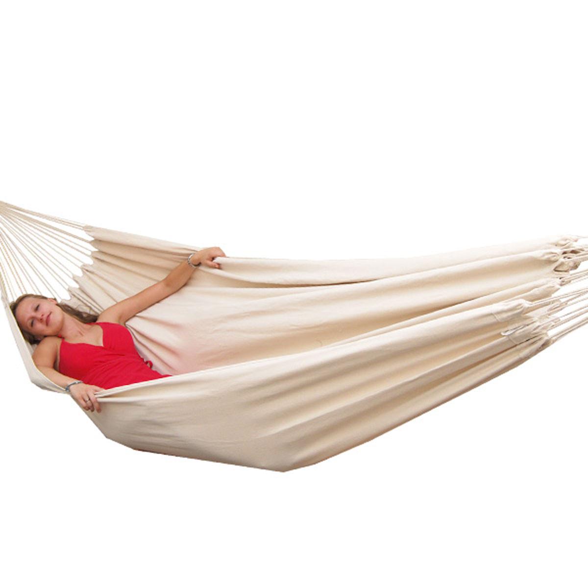 XXL-HÄNGEMATTE für 2 Personen bis 150kg, 400/160 cm, beige - Beige, Textil (160/2.5/260cm) - Amanka