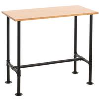 BARTISCH eckig Schwarz, Beige - Beige/Schwarz, Holz (61/120/108cm) - MCW
