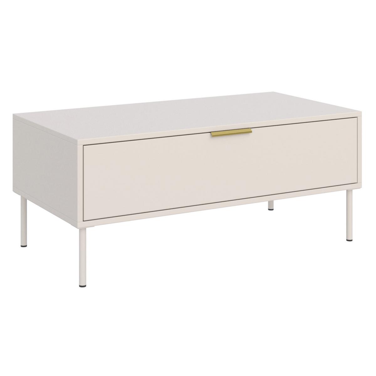 COUCHTISCH VENA kaschmir 100/50 cm - Taupe/Beige, Holzwerkstoff/Metall (50/100/44cm) - Selsey