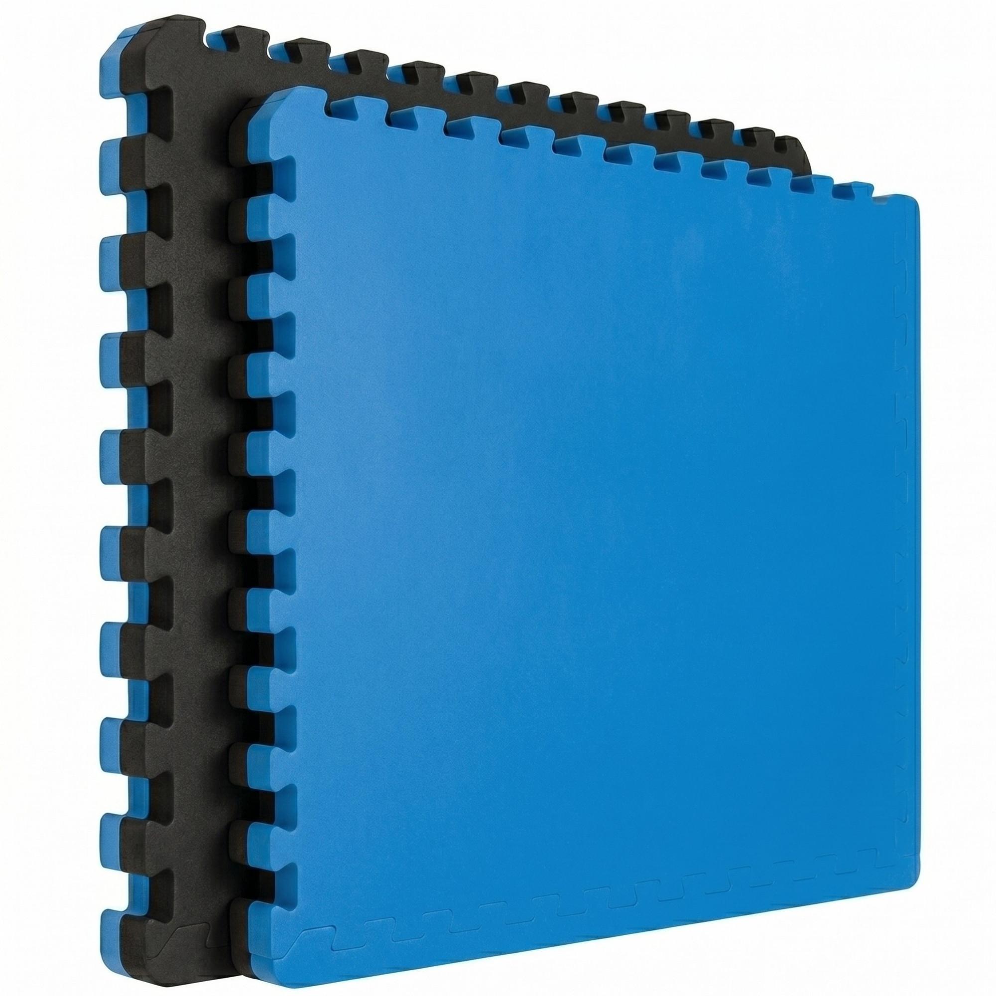 KAMPFSPORTMATTE - 90/90/4 cm - Blau / Schwarz - Blau, Kunststoff (90/90/4cm) - eyepower