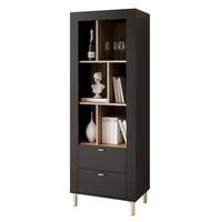 REGAL AVENA, 60/40/169 cm Schwarz / Eiche - Schwarz, Holzwerkstoff/Kunststoff (60/169/40cm) - Idohome
