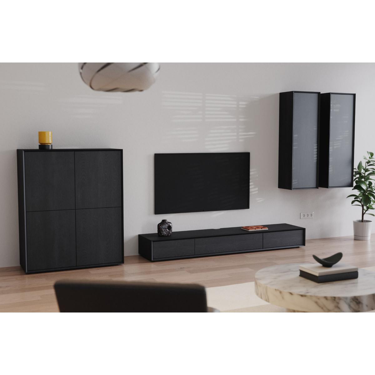 TV-MÖBEL mit 2 Abattants 43/200/22 cm - Eichefarben, Holzwerkstoff (43/22/46.5cm) - Calicosy