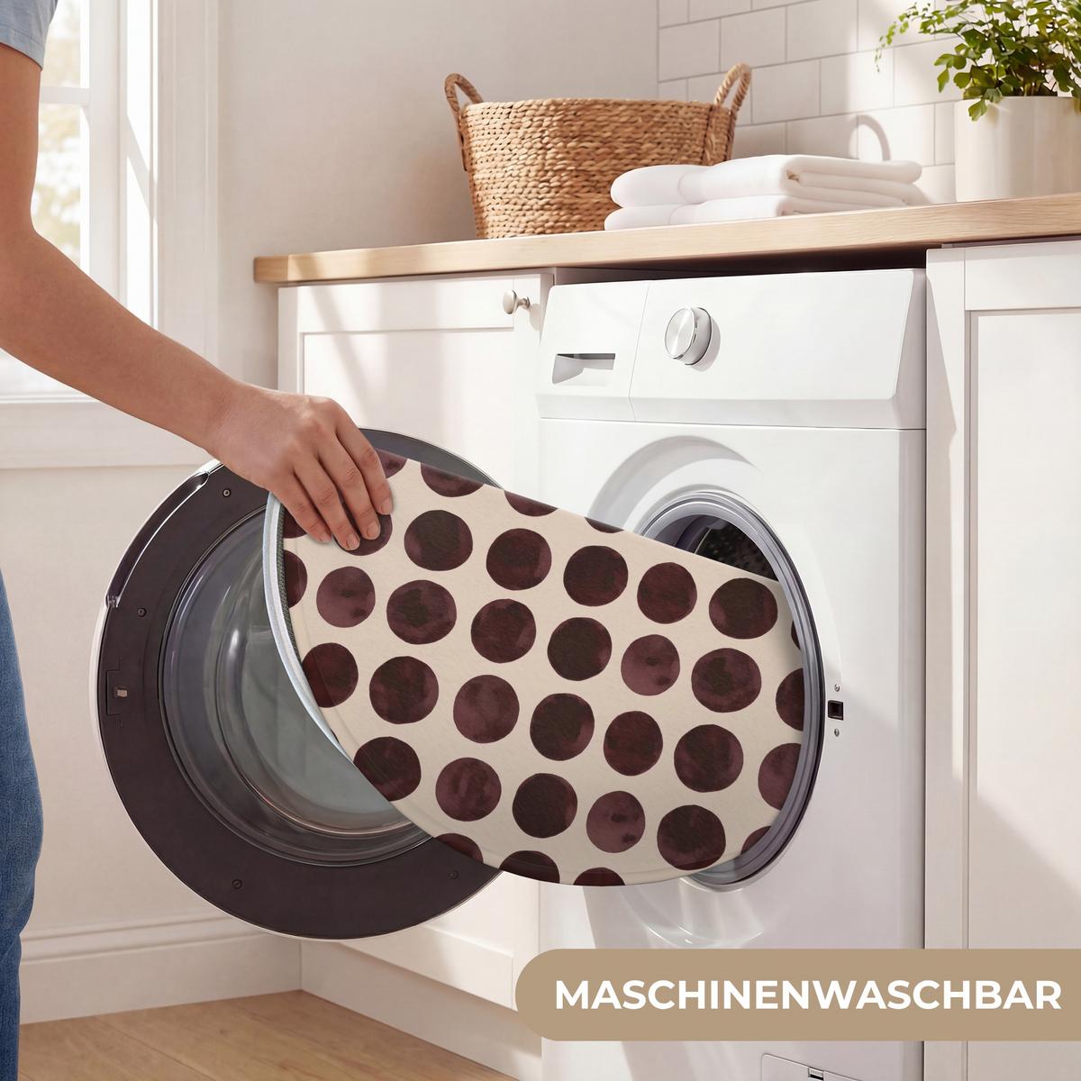 WC-VORLEGER Polka dots - Muster - Braun Toilettenteppich 70x70 cm - Bordeaux, Textil (70/1cm) - OnlyWow