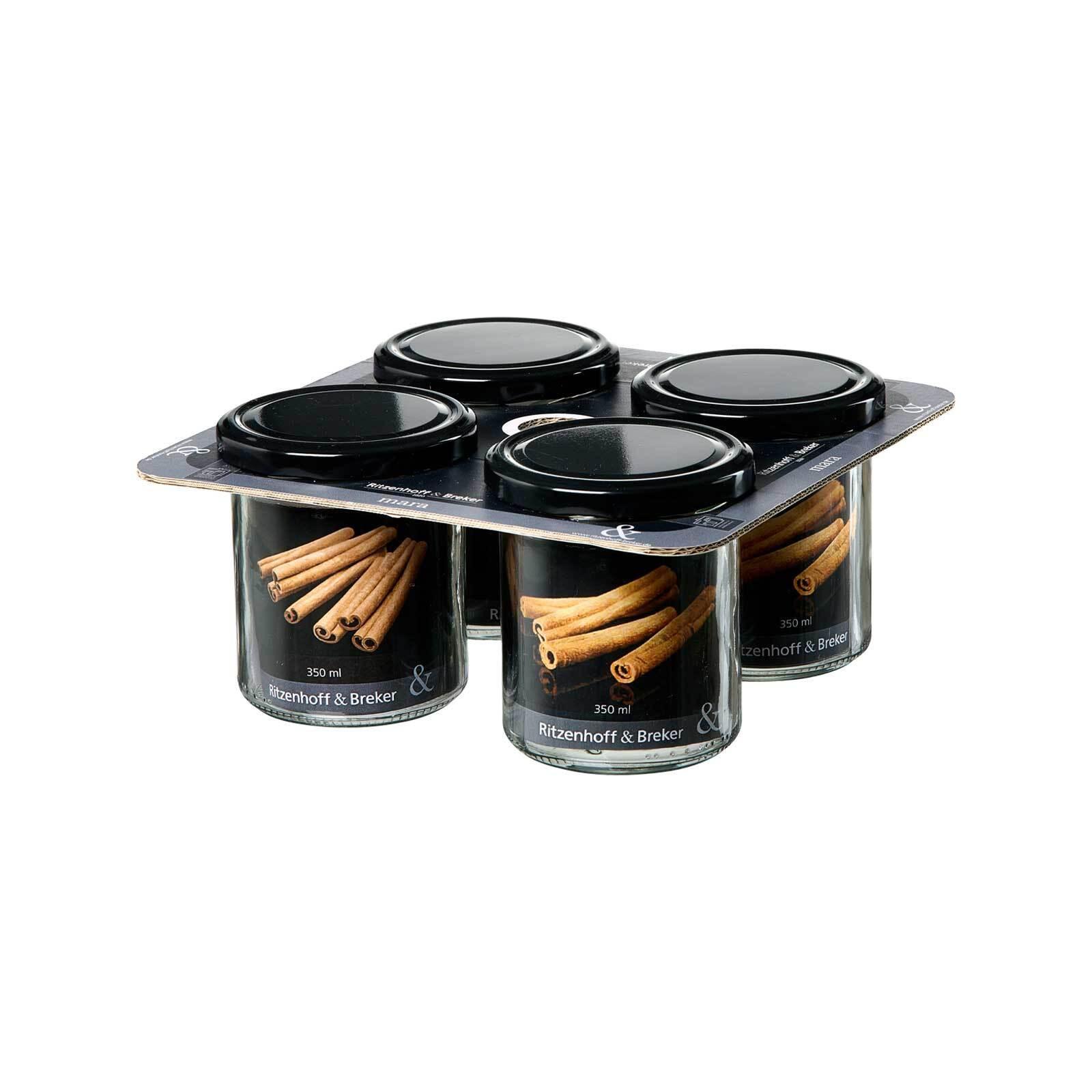 VORRATSGLÄSER-SET Mara transparent 350 ml 4-tlg. - Transparent, Glas (8.5/9.5/8.5cm) - Ritzenhoff Breker