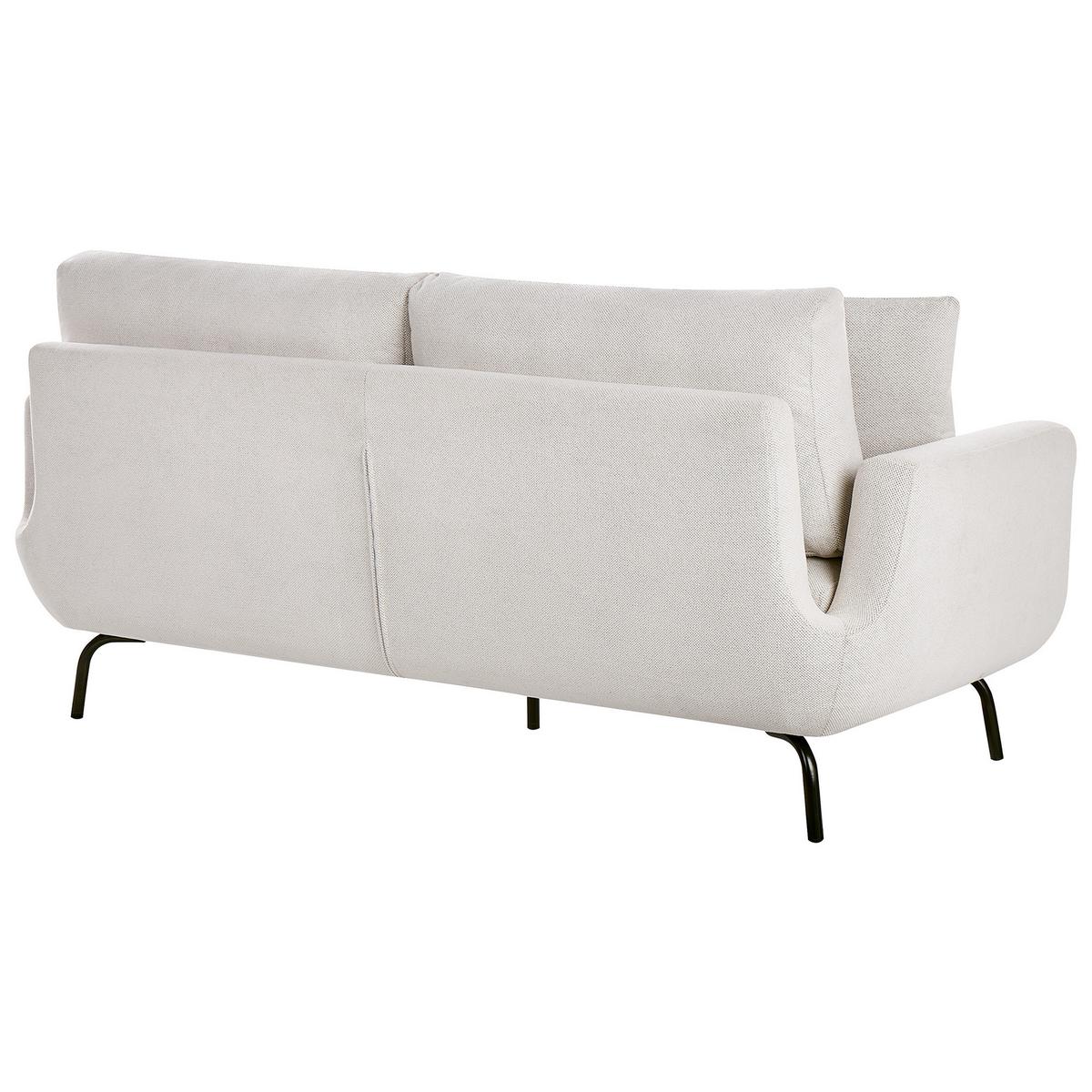 3-SITZER-SOFA Stoff Cremeweiß Vesala - Creme, Textil (185/71/77cm) - Beliani