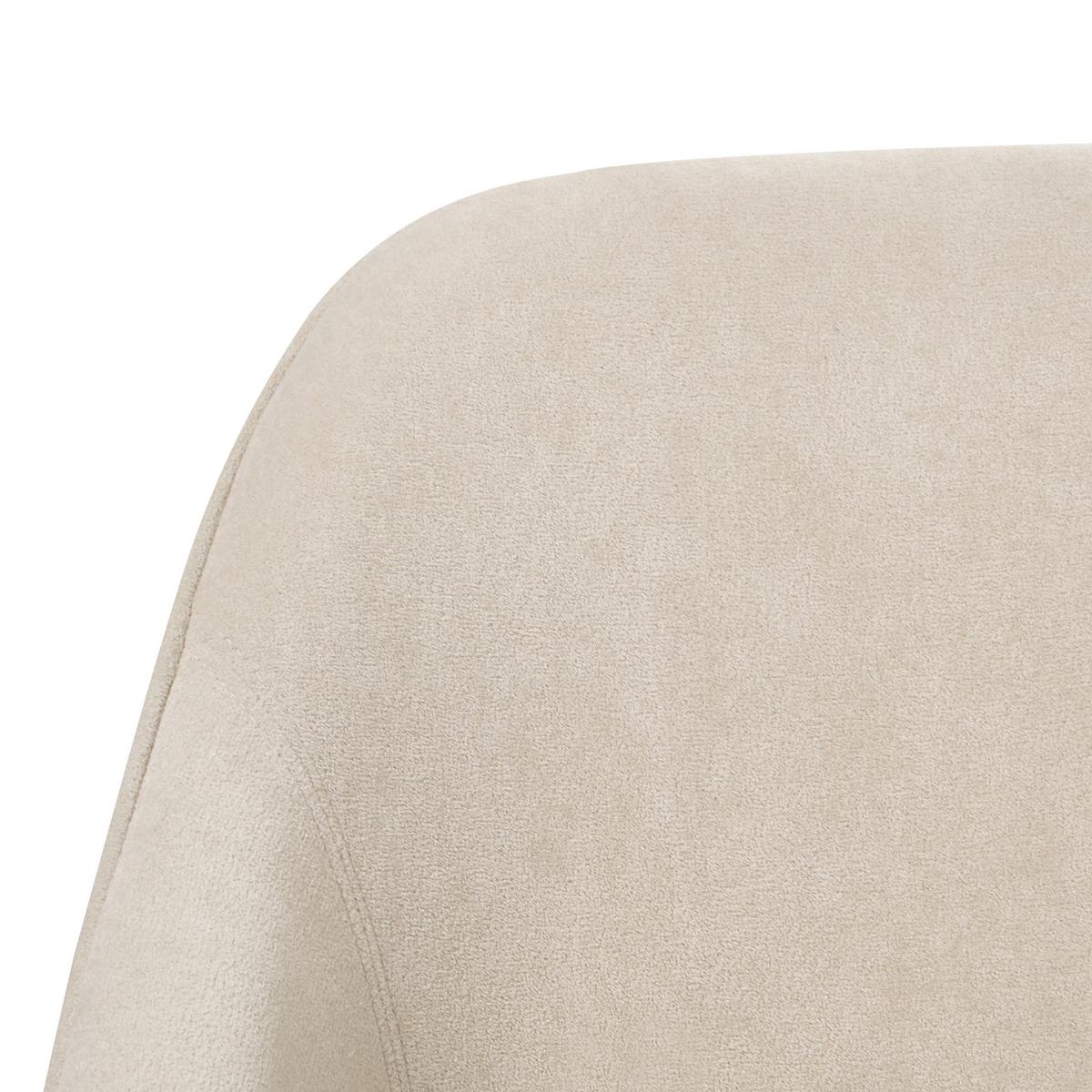 SCHREIBTISCHSTUHL Samtstoff Hellbeige Bardsdale - Beige, Textil (54/77/54cm) - Beliani