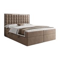 BOXSPRINGBETT ISADORA SILVER mit Bettkasten und Topper 160x200 cm Royal Velvet 176 - Beige, Textil - Lookway