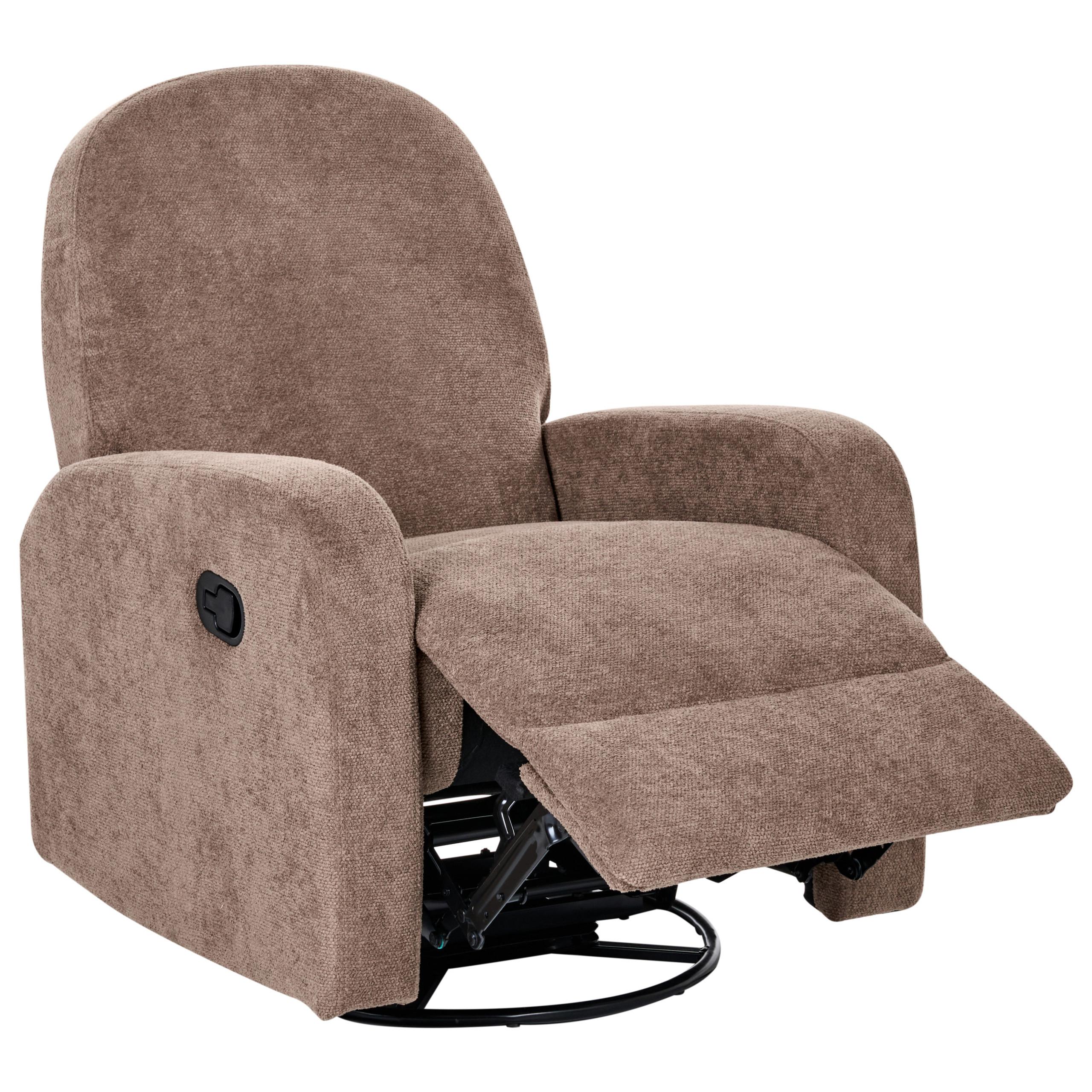 SCHAUKEL-FERNSEHSESSEL drehbar Stoff Braun Febe - Braun, Textil (77/102/90cm) - Beliani