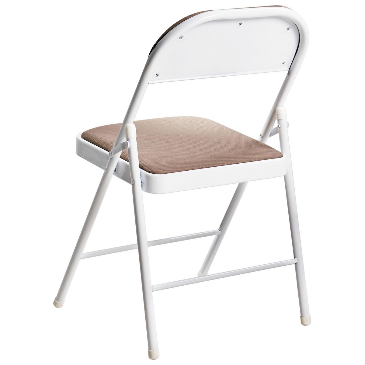 KLAPPSTUHL 4er-Set Metall Beige/Weiß Sparks - Beige, Metall (45/77/47cm) - Beliani