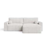 ECKSOFA Aurora Creme - Creme, Holz/Textil (259/145cm) - Graingold