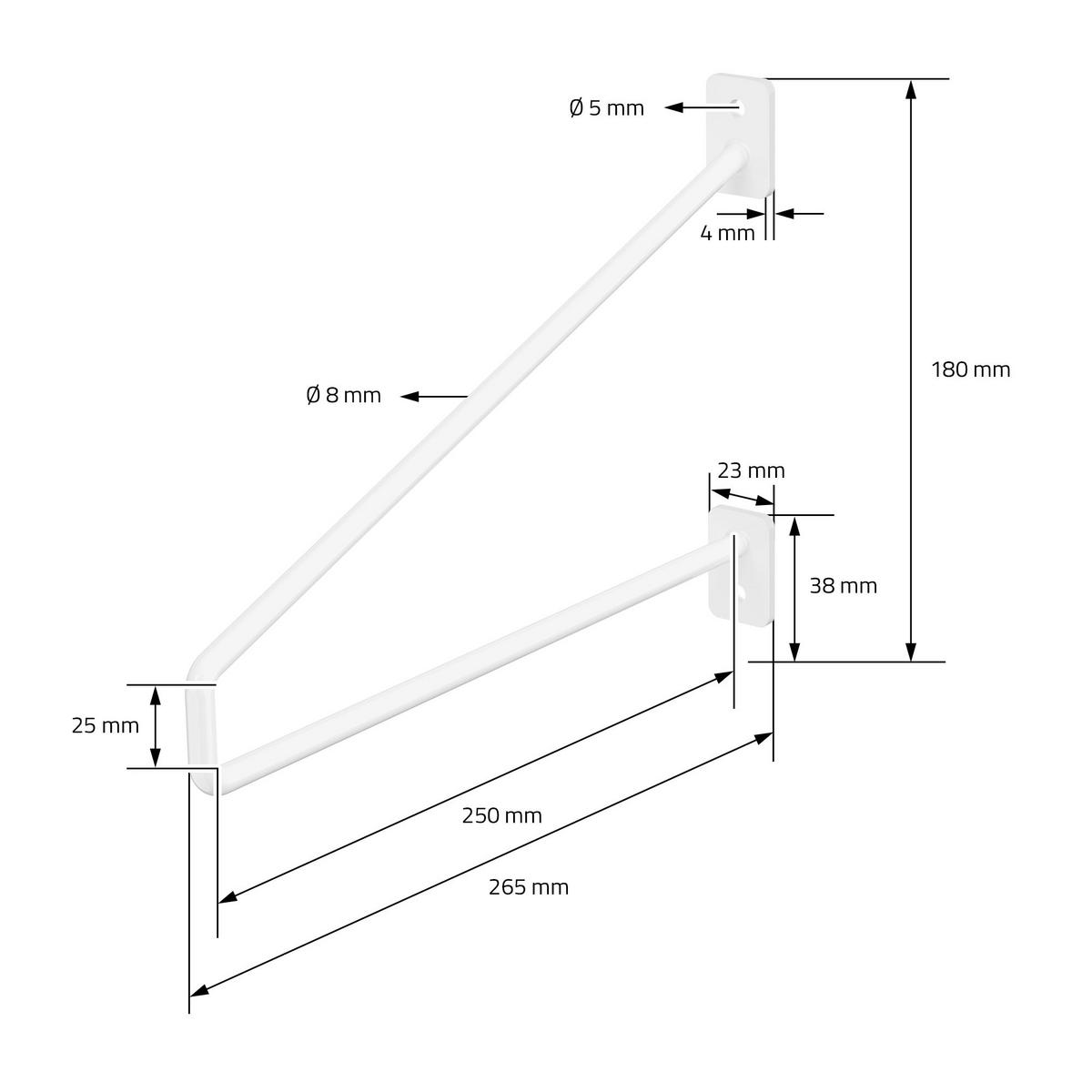 REGALHALTERUNG 2er Set 265mm Weiss - Weiß, Metall (2.3/18/26.5cm) - ML-DESIGN