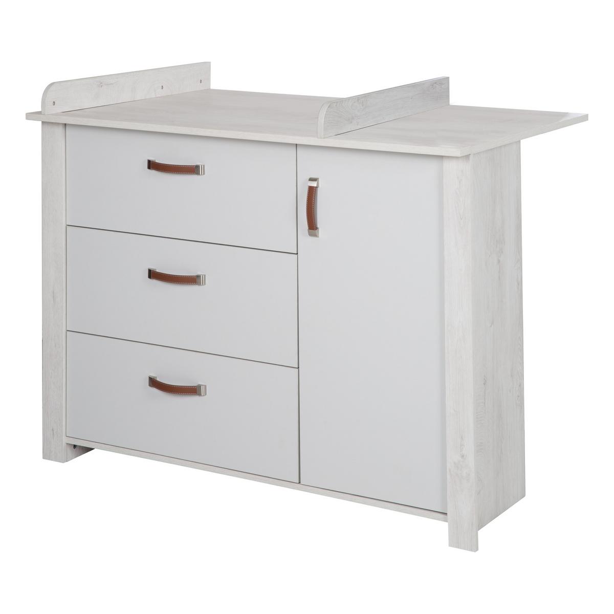 BABYZIMMER-SET Mila 3-teilig - Grau, Holzwerkstoff (135/190/142cm) - Roba