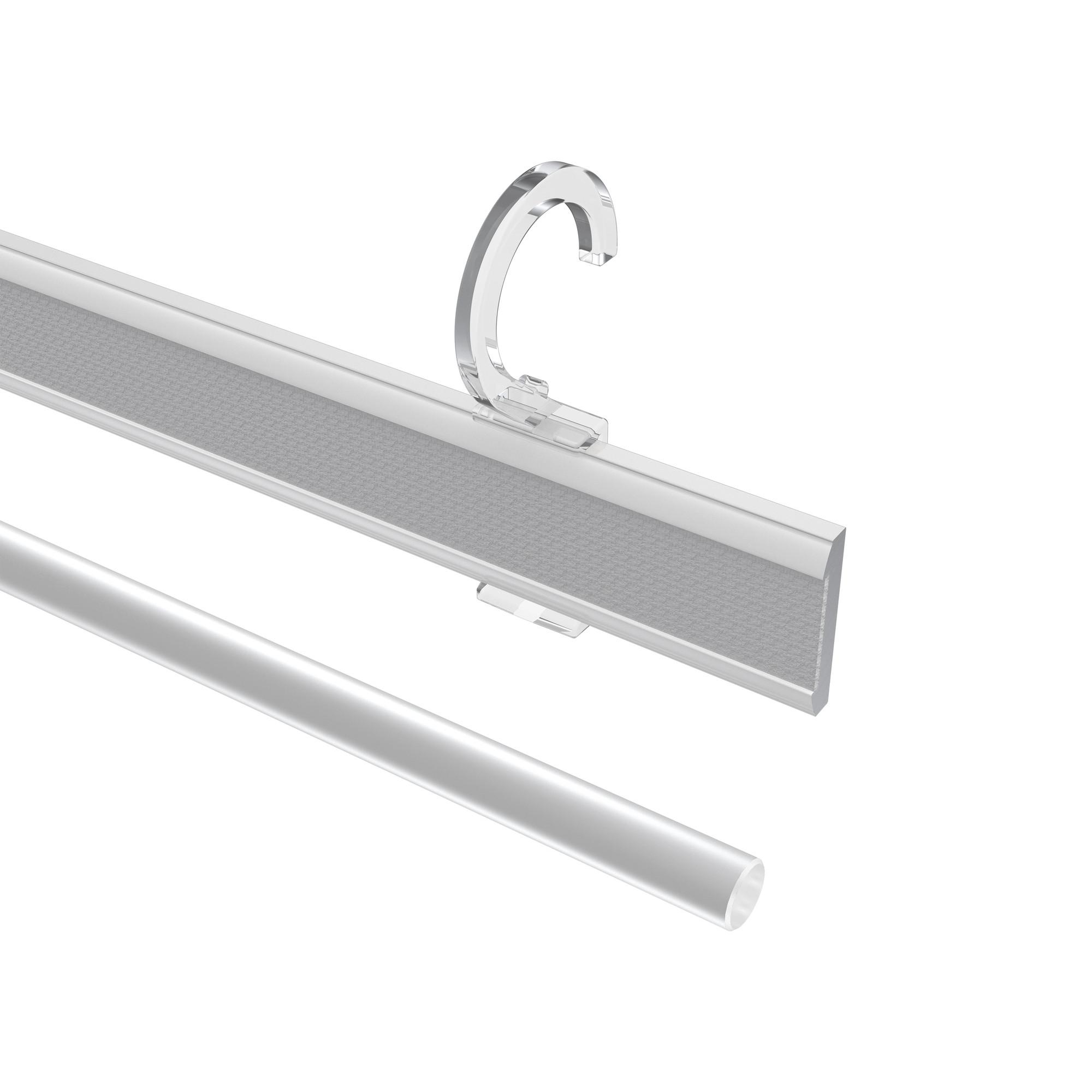 PANEELWAGEN MIT KLETTBAND und Öse für Rundrohre 16/20 mm Ø Easyclip 70 cm, Aluminium, Weiß - Weiß, Metall (2.9/6.1/70cm) - INTERDECO