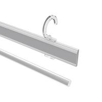PANEELWAGEN MIT KLETTBAND und Öse für Rundrohre 16/20 mm Ø Easyclip 70 cm, Aluminium, Weiß - Weiß, Metall (2.9/6.1/70cm) - INTERDECO