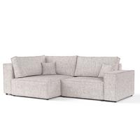 ECKSOFA AVION mit Schlaffunktion Beige im Neve Stoff - Beige/Schwarz, Holz/Holzwerkstoff (253/148cm) - AltaBeds
