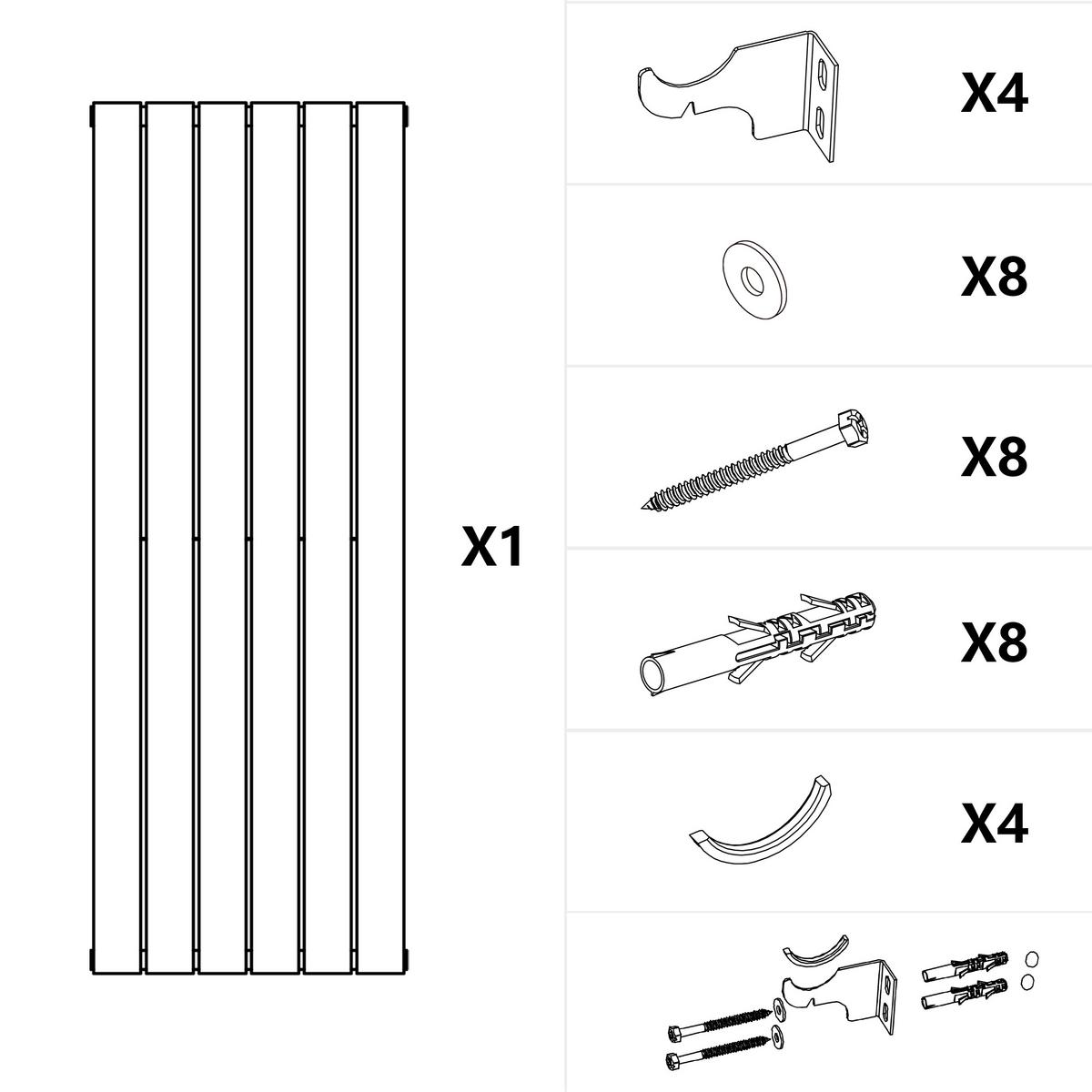 HEIZKÖRPER Flachheizkörper Weiß 160/54/5,2 cm - Weiß, Metall (54/160/4.9cm) - EMKE