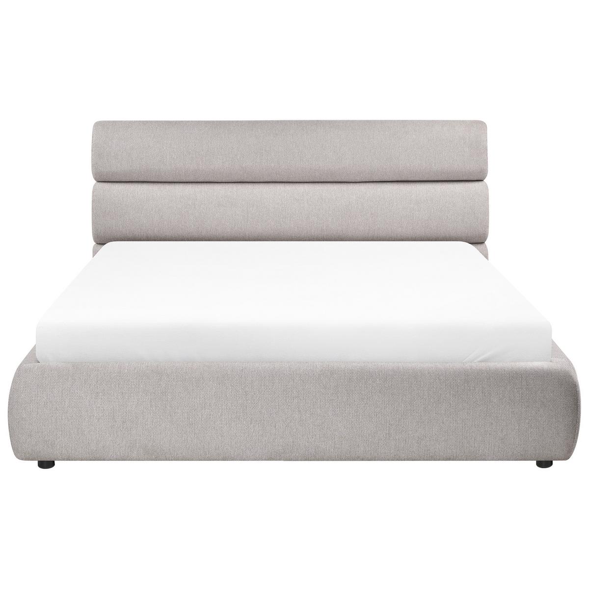 BETT mit Stauraum 180/200 cm Kunstleinen Grau Bonifacio - Grau, Textil (180/200cm) - Beliani