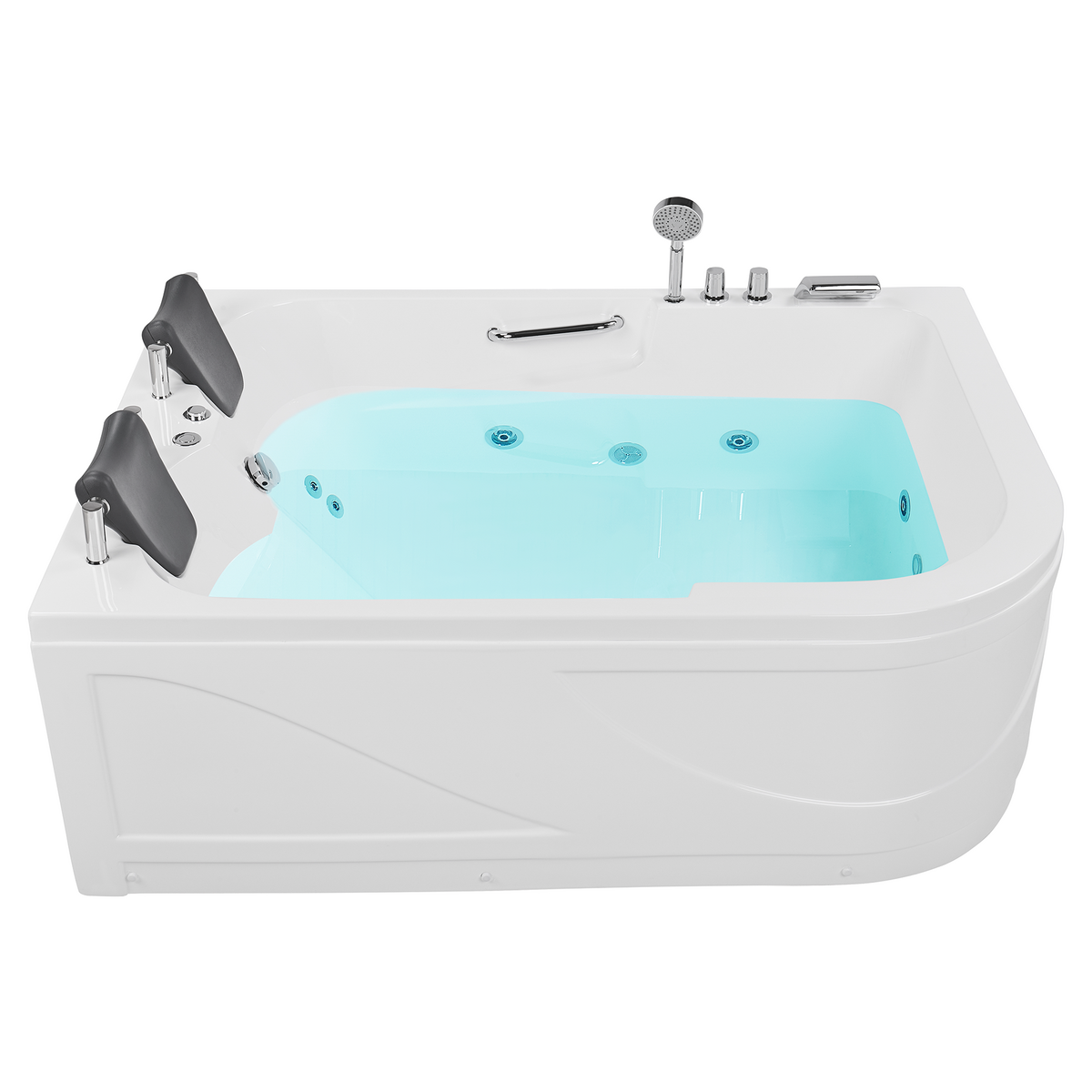 WHIRLPOOL-BADEWANNE mit LED 119x170x59 cm weiß Bayamo - Weiß, Kunststoff (119/59/170cm) - Beliani