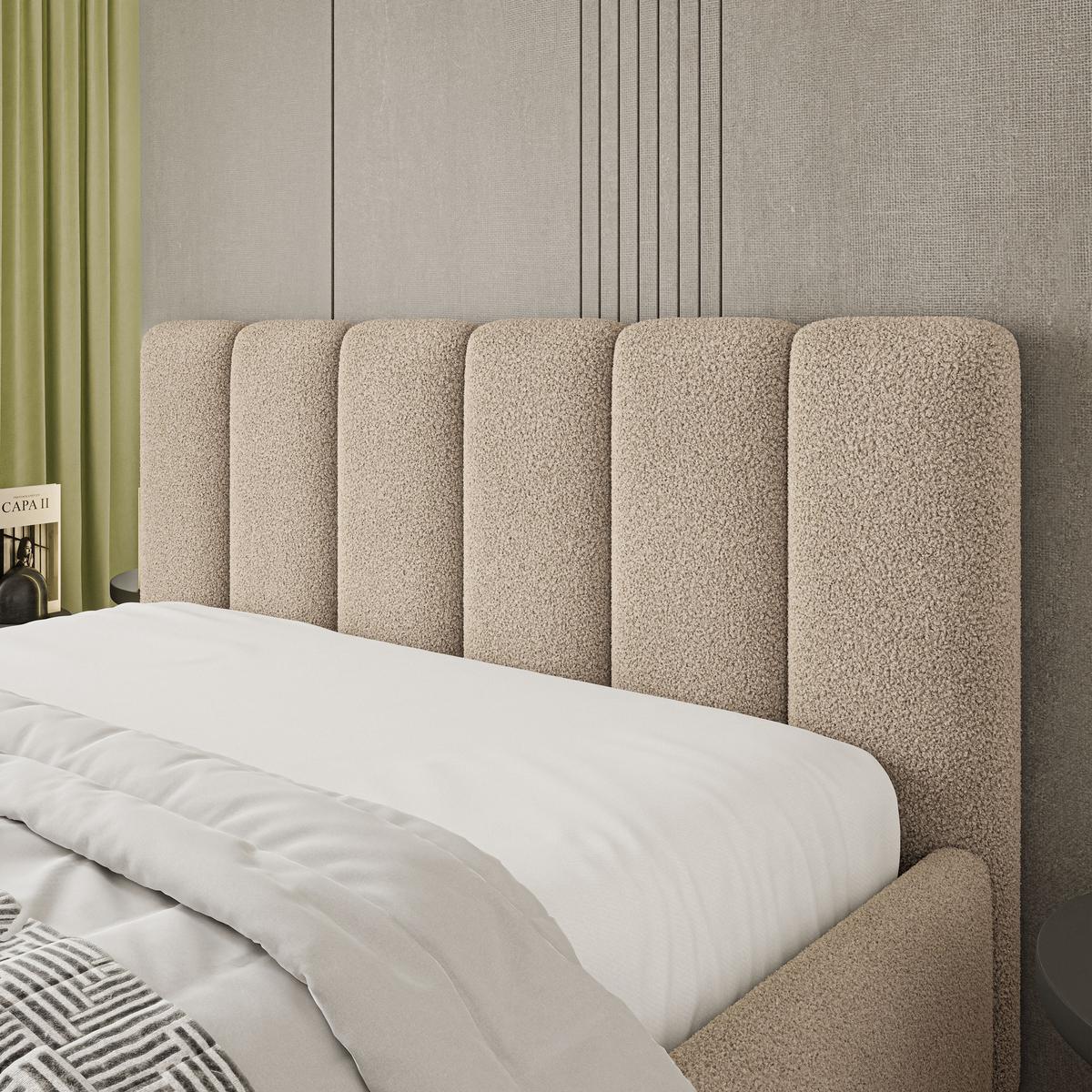 POLSTERBETT ATTORA Q 180x200 cm mit Bettkästen - Beige - Beige, Holz (180/200cm) - MASSENO