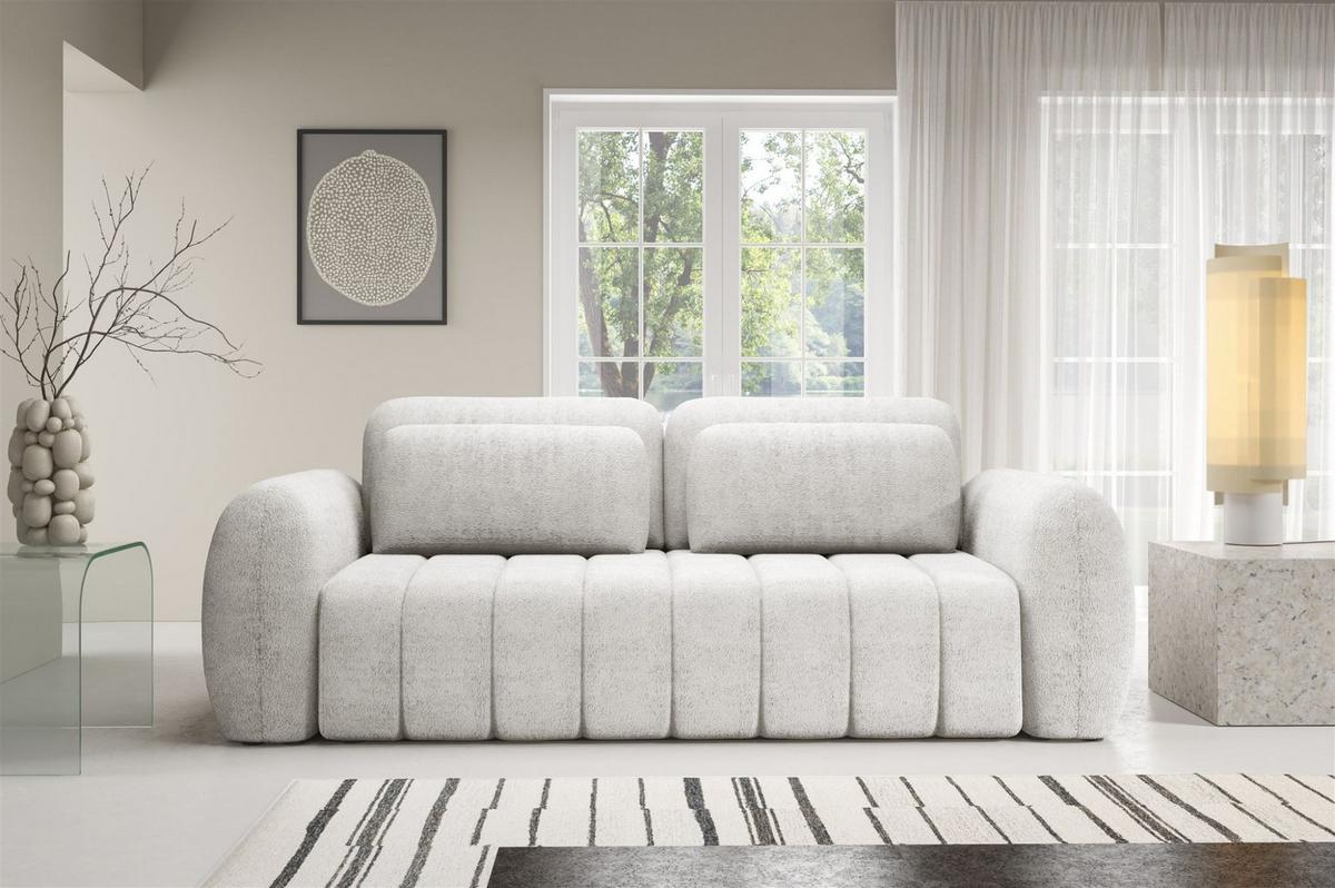 SCHLAFSOFA Caria - Weiß, Holzwerkstoff/Textil (266/95/110cm) - Fun Möbel