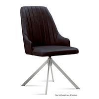 ESSZIMMERSTUHL drehbar (4er-Set) Davorka 52x91x60 Edelstahl/Espresso - Edelstahlfarben/Dunkelbraun, Kunststoff (60/91/52cm) - 58aufmkessel